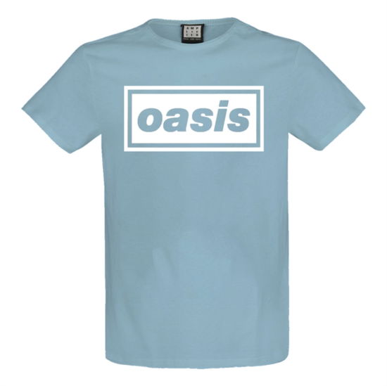 Oasis Logo Amplified Vintage Blue T Shirt - Oasis - Produtos - AMPLIFIED - 5054488682826 - 1 de dezembro de 2023