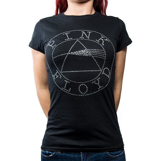 Pink Floyd Ladies T-Shirt: Circle Logo (Embellished) - Pink Floyd - Mercancía - Perryscope - 5055979958826 - 
