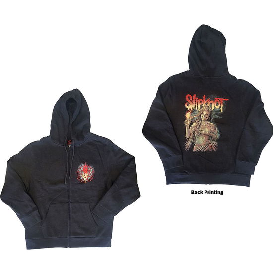 Cover for Slipknot · Slipknot Unisex Zipped Hoodie: Burn Me Away (Back Print) (Hoodie) [size M] [Grey - Unisex edition]