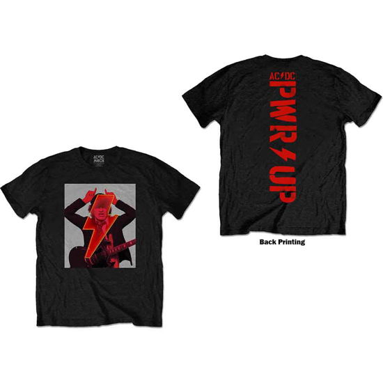 Cover for AC/DC · AC/DC Unisex T-Shirt: Angus Finger Horns (Black) (Back Print) (T-shirt) [size S] [Black - Unisex edition] (2020)