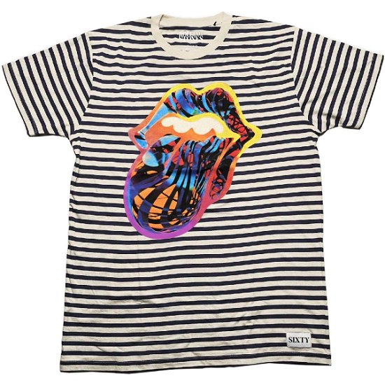 The Rolling Stones Unisex T-Shirt: Cyberdelic (Striped) - The Rolling Stones - Koopwaar -  - 5056561064826 - 