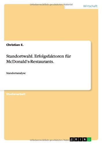 Cover for E. · Standortwahl. Erfolgsfaktoren für Mc (Paperback Book) [German edition] (2013)