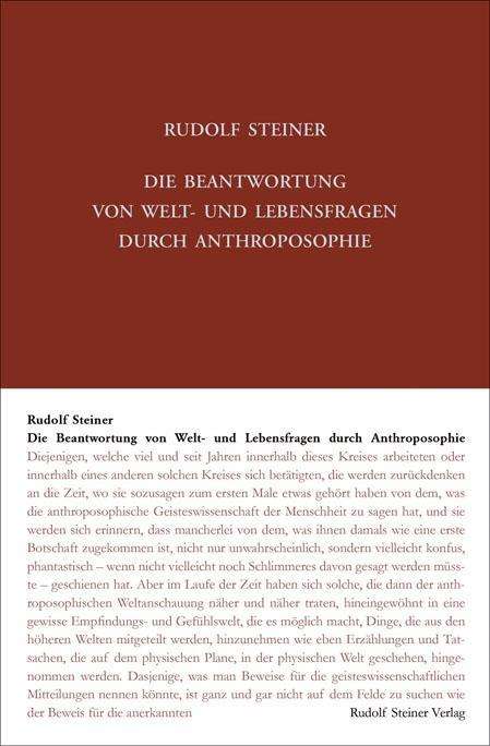 Cover for Steiner · Die Beantwortung von Welt- und (Book)