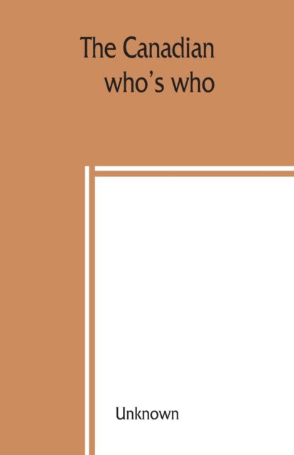 Cover for The Canadian who's who (Paperback Book) (2019)