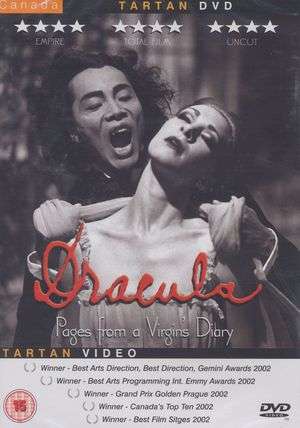 Cover for Guy Maddin · Dracula - Pages From A Virgins Diary (DVD) (2009)