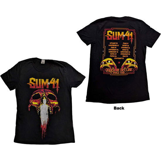 Sum 41 Unisex T-Shirt: Order In Decline Tour 2020 Candle Skull (Ex-Tour & Back Print) - Sum 41 - Produtos -  - 5056561067827 - 