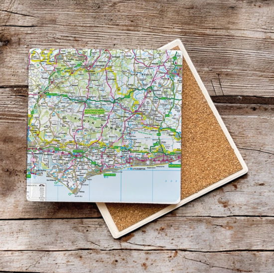 Cover for OS Map Ceramic Single Coaster - South Downs National Park (MERCH) (2025)