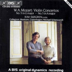 Violin Concertos 3 G Kv216 - Mozart / Schonwandt / Sjogren / Collegium Musicum - Musikk - Bis - 7318590002827 - 22. september 1994
