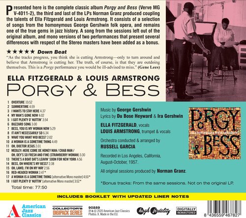 Cover for Ella Fitzgerald &amp; Louis Armstrong · Porgy &amp; Bess (+3 Bonus Tracks) (CD) [Digipak] (2020)