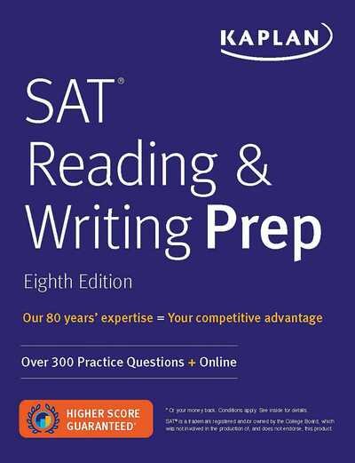 Cover for Kaplan Test Prep · SAT Reading &amp; Writing Prep: Over 300 Practice Questions + Online - Kaplan Test Prep (Paperback Book) [Eighth edition] (2020)