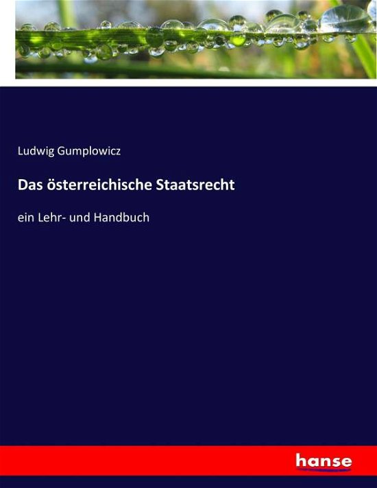 Cover for Gumplowicz · Das österreichische Staatsre (Book) (2017)