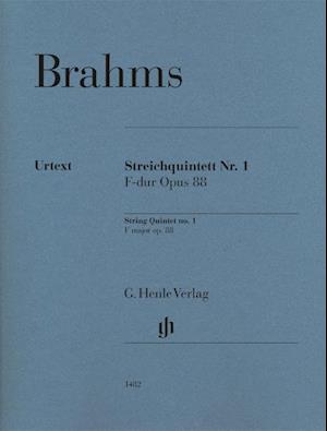 String Quintet no. 1 F major op. 88 - Johannes Brahms - Kirjat - Henle, G. Verlag - 9790201814827 - tiistai 9. marraskuuta 2021