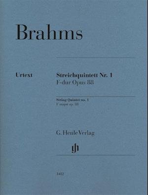 Cover for Johannes Brahms · String Quintet no. 1 F major op. 88 (Paperback Book) (2021)