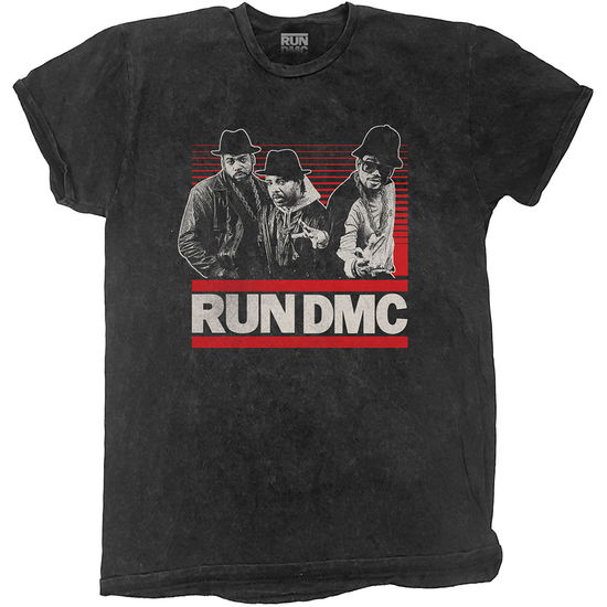 Cover for Run DMC · Run DMC Unisex T-Shirt: Gradient Bars (Dip-Dye On Black) (Wash Collection) (T-shirt) [size S] [Black - Unisex edition] (2021)