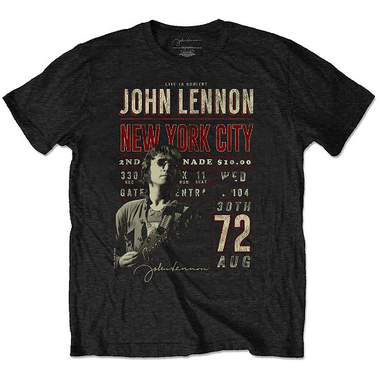John Lennon Unisex T-Shirt: New York City '72 (Eco-Friendly) - John Lennon - Mercancía -  - 5056368698828 - 