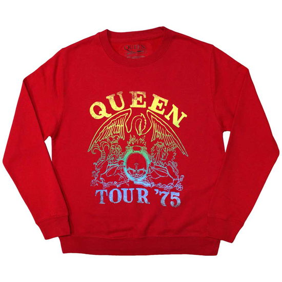 Queen Unisex Sweatshirt: Tour '75 Crest - Queen - Merchandise -  - 5056737252828 - 