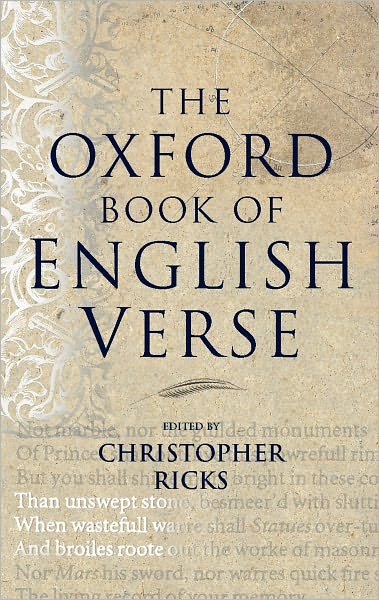 Cover for Christopher Ricks · The Oxford Book of English Verse (Innbunden bok) (1999)