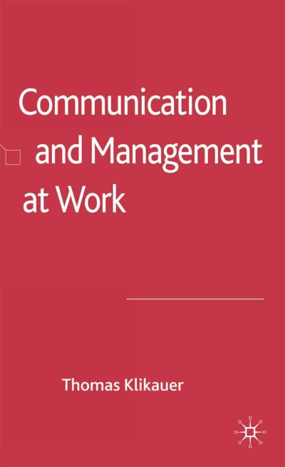 Cover for Klikauer · Communication and Management a (Book) (2007)