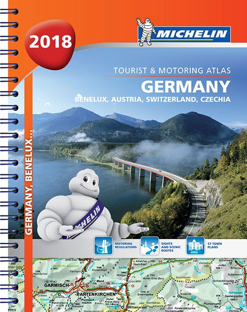 Michelin Tourist & Motoring Atlas: Michelin Tourist & Motoring Atlas Germany, Benelux, Austria, Switzerland, Czech Republic 2018 - Michelin - Livres - Michelin - 9782067227828 - 8 janvier 2018