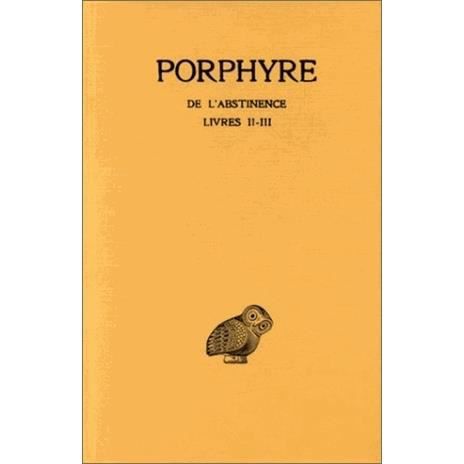 Cover for Porphyre · De L'abstinence: Tome II : Livres Ii-iii. (Collection Des Universites De France Serie Grecque) (French Edition) (Paperback Book) [French edition] (2003)