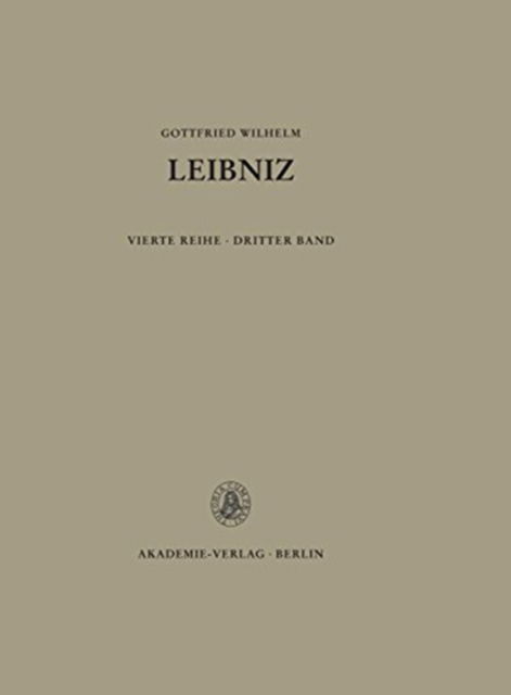 Cover for Gottfried Wilhelm Leibniz · Saemtliche Schriften Und Briefe (Hardcover Book) (1986)