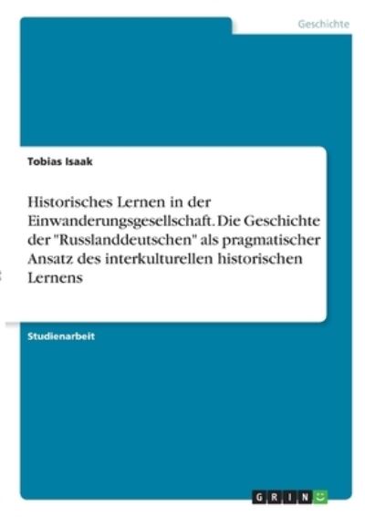 Cover for Isaak · Historisches Lernen in der Einwan (N/A)