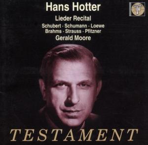 Lieder Recital Testament Klassisk - Hotter Hans - Musikk - DAN - 0749677119829 - 2000