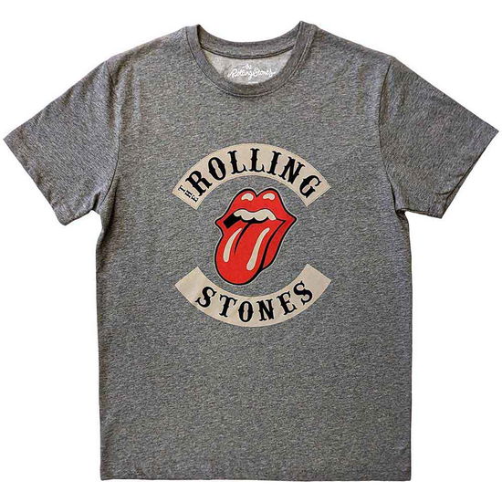 The Rolling Stones Unisex T-Shirt: Biker Tongue - The Rolling Stones - Merchandise -  - 5056561076829 - March 16, 2023