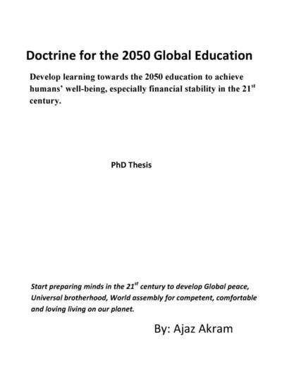 Cover for Ajaz Akram · Doctrine for the 2050 Global Education (Hardcover Book) (2021)