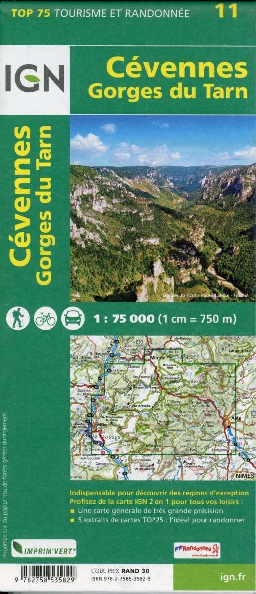 Cover for Ign · IGN TOP75: TOP75: 75011 Cevennes - Gorges du Tarn (Innbunden bok) (2016)
