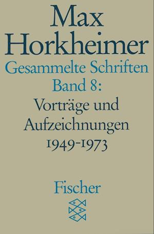 Cover for Max Horkheimer · Gesammelte Schriften VIII (Paperback Book) (1985)