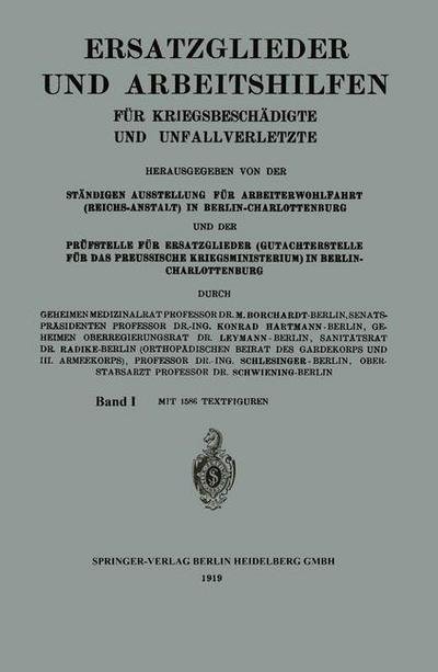 Cover for Borchardt Moritz Borchardt · Ersatzglieder und Arbeitshilfen: Fur Kriegsbeschadigte und Unfallverletzte (Paperback Book) (1919)
