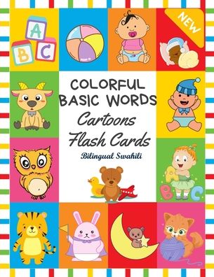 Cover for Montessori Material Co · Colorful Basic Words Cartoons Flash Cards Bilingual Swahili (Paperback Book) (2020)