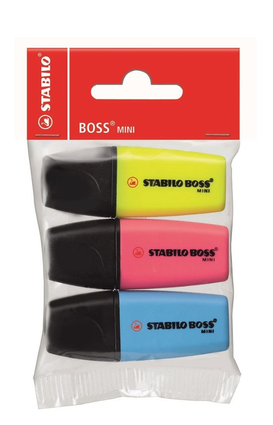 Stabilo Boss Mini Evidenziatore Giallo / Rosa / Blu · Minipop Da 3 (MERCH)