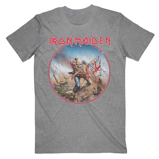 Cover for Iron Maiden · Iron Maiden Unisex T-Shirt: Trooper Vintage Circle (T-shirt) [size M] [Grey - Unisex edition]