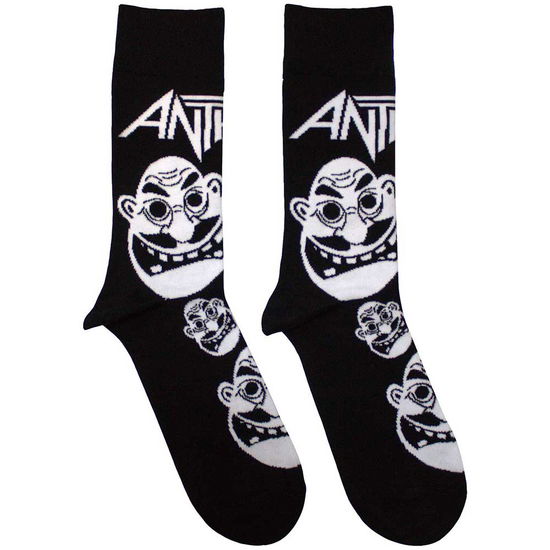 Anthrax Unisex Ankle Socks: Faces Pattern B&W (Black) (UK Size 7 - 11) - Anthrax - Produtos - - 5056737244830 - 15 de março de 2024