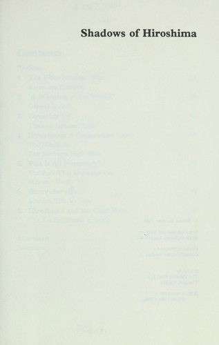 Cover for Wilfred Burchett · Shadows of Hiroshima (Paperback Book) (1987)