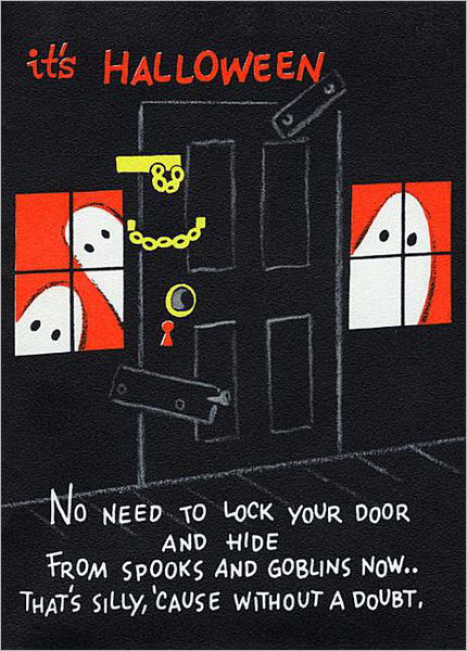 Cover for Laughing Elephant · Halloween ghosts flank padlocked door - Halloween Greeting Card - Halloween (Flashcards) (2012)