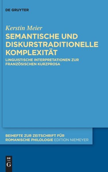 Cover for Meier · Semantische und diskurstraditione (Book) (2020)