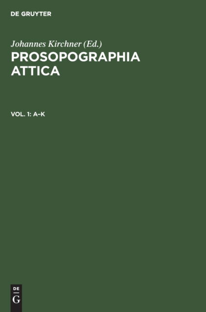 A-k - Johannes Kirchner - Otros - de Gruyter GmbH, Walter - 9783112378830 - 31 de diciembre de 1901