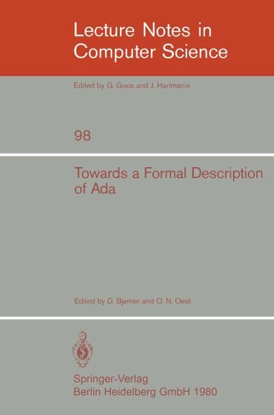 Cover for D Bjorner · Towards a Formal Description of Ada - Lecture Notes in Computer Science (Pocketbok) (1980)