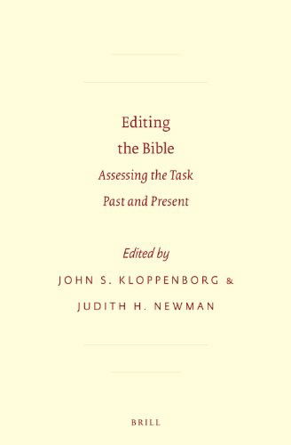 Cover for John S. Kloppenborg · Editing the Bible (Hardcover Book) (2012)