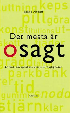 Cover for Johan Althoff · Det mesta är osagt. En bok om språkets uttrycksmöjligheter (Map) (1999)