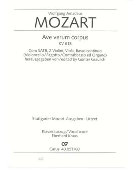 Cover for Mozart · Ave verum corpus,KA.CV40.051/03 (Book)