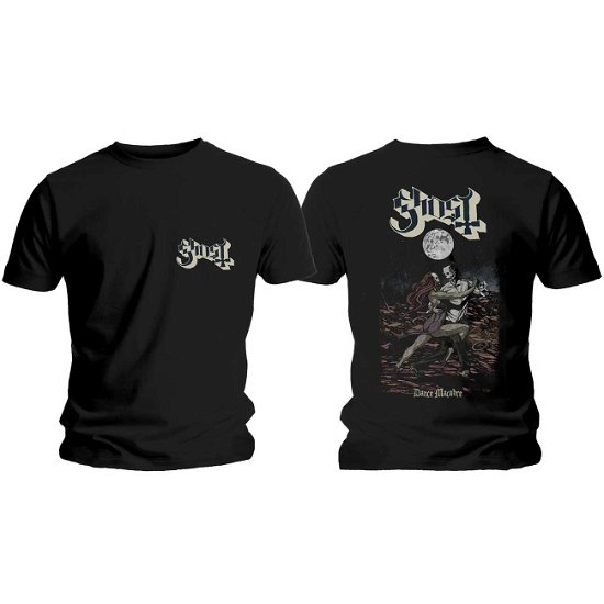 Ghost Unisex T-Shirt: Dance Macabre Cover & Logo (Back Print) - Ghost - Merchandise - MERCHANDISE - 5056170653831 - January 14, 2020