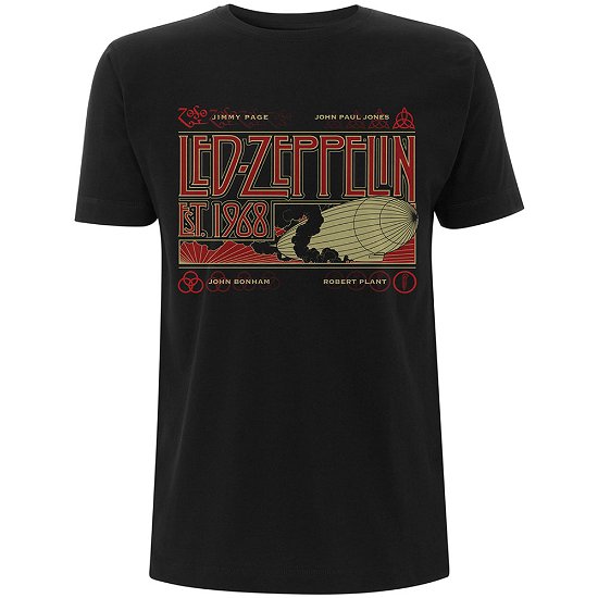 Led Zeppelin Unisex T-Shirt: Zeppelin & Smoke - Led Zeppelin - Merchandise - MERCHANDISE - 5056187707831 - 29. januar 2020