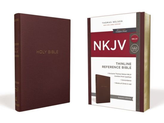 Cover for Thomas Nelson · NKJV, Thinline Reference Bible, Leather-Look, Burgundy, Red Letter, Comfort Print: Holy Bible, New King James Version (Paperback Book) (2018)