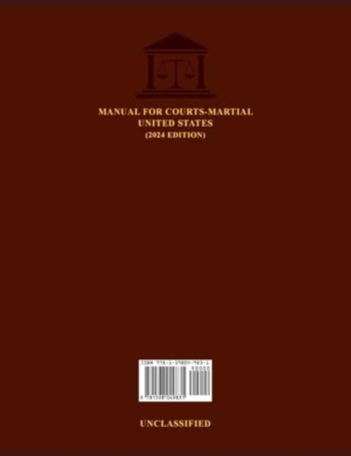 Cover for Jsc on Military Justice · Manual for Courts-Martial United States (2024 Edition) (Paperback Book) [Large type / large print ed edition] (2024)