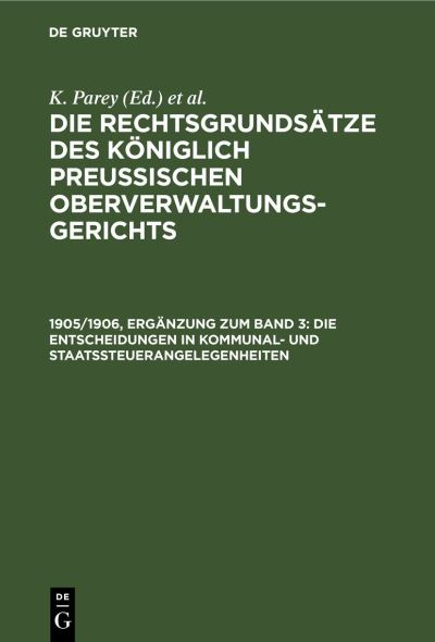 Cover for No Contributor · Die Entscheidungen in Kommunal- und Staatssteuerangelegenheiten (Hardcover Book) (2008)