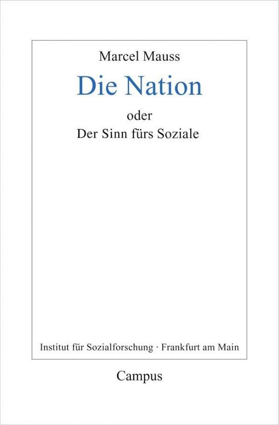 Cover for Mauss · Mauss:die Nation Oder Der Sinn (Book)